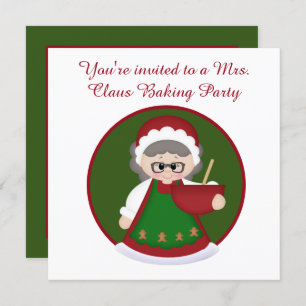 Festive Mrs. Claus baking party Invitation