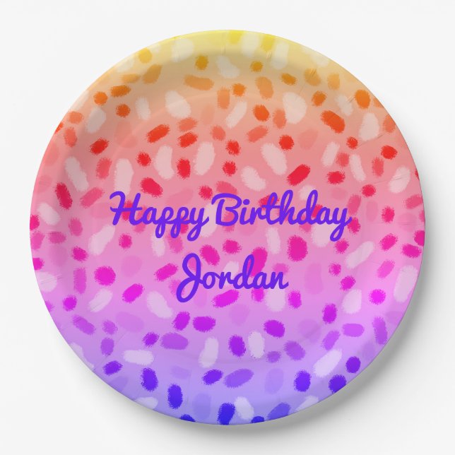 Festive Multicolor Custom Party Plates (Front)