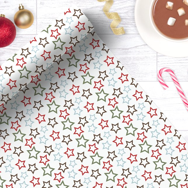Festive Multicolor Star Christmas Wrapping Paper (Creator Uploaded)