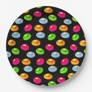 Festive Multicolored Easter Eggs on Black