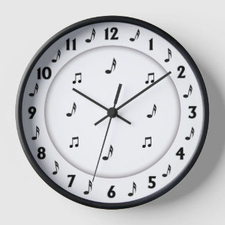 Festive Music Design Black Numbers Clock