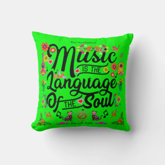 Festive Music Is The Language Of The Soul (GO) Throw Pillow
