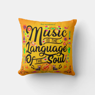 Festive Music Is The Language Of The Soul (Gold) Throw Pillow