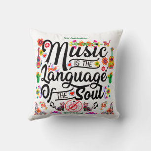Festive Music Is The Language Of The Soul (Gold) Throw Pillow