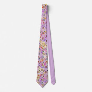 Festive Music Notes Neck Tie