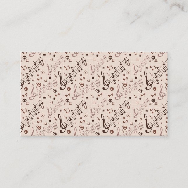 Festive Musical Notes, Bars, & Symbols Business Card (Front)
