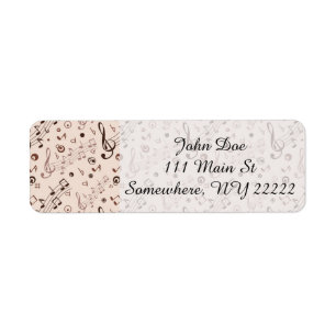 Festive Musical Notes, Bars, & Symbols Label