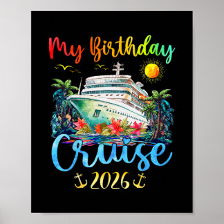 Festive My Birthday Cruise Ship Party 2026 Men  Poster