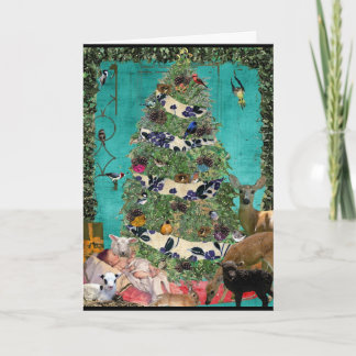 Festive nativity scene holiday card