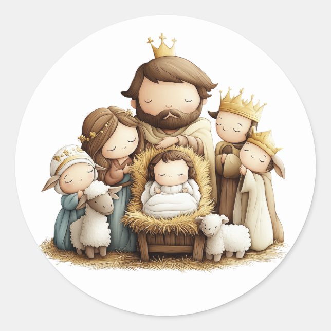 Festive Nativity Stickers (Front)