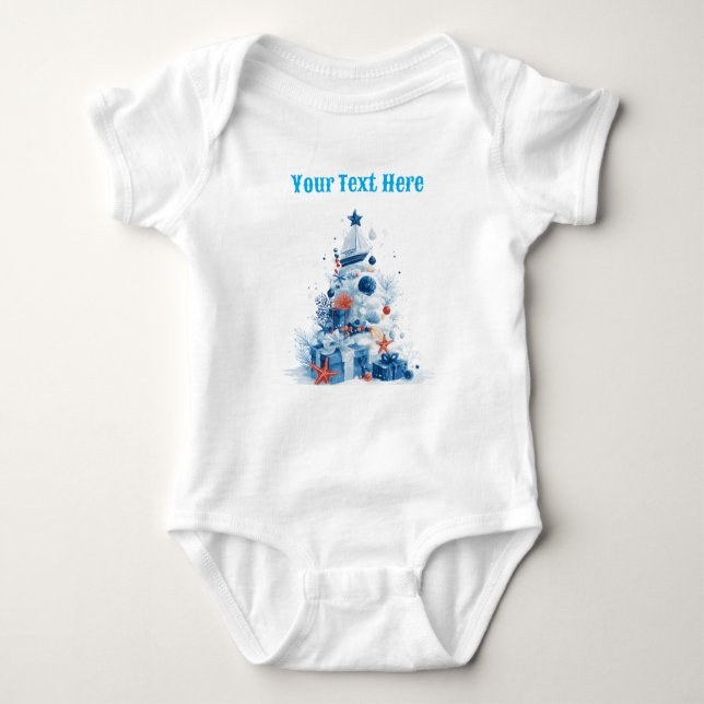 Festive Nautical Baby Bodysuit – Christmas Sailor  (Front)
