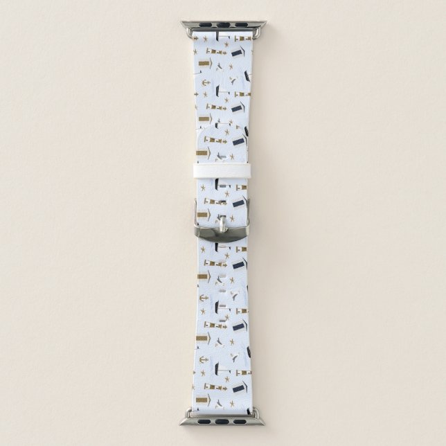 Festive Nautical Print Apple Watch Band (Band)