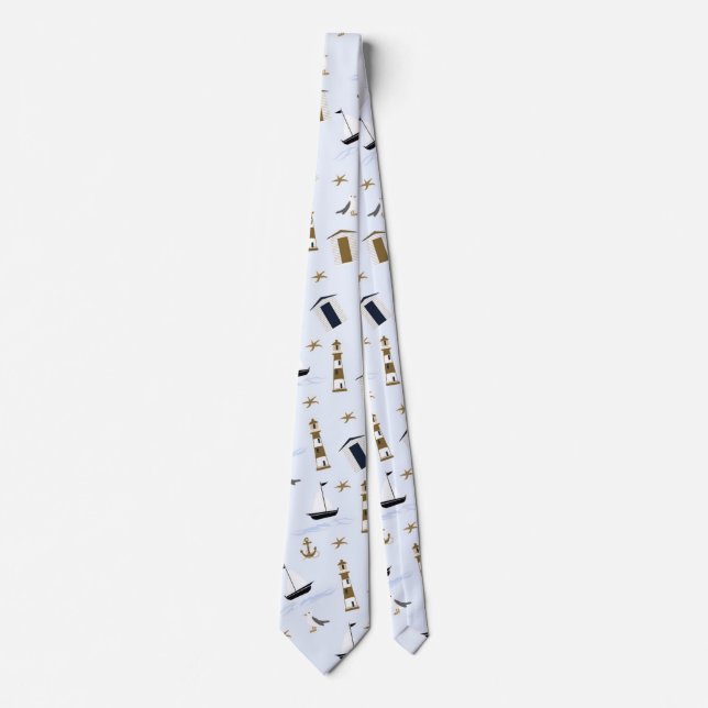 Festive Nautical Print Neck Tie (Front)