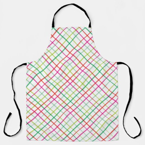 Festive Nearly Neon Plaid Apron