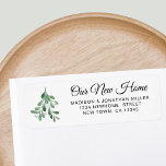 Festive New Home Return Address  Label<br><div class="desc">This charming return address label lets is decorated with watercolor mistletoe.
It says "Our New Home" in stylish typography. Easily customizable. 
Use the Design Tool to change the text size,  style,  or color. Original Watercolor © Michele Davies.</div>