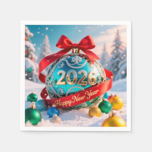 Festive New Year 2026 holiday Napkins