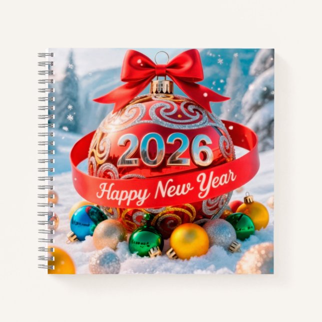 Festive New Year 2026 holiday Notebook (Front)