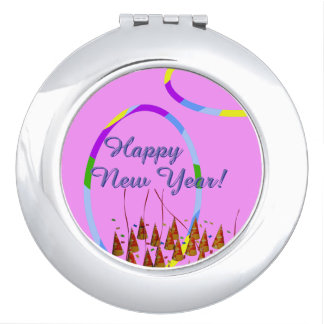 Festive New Year's Day compact mirror