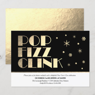 Festive New Year's Eve Cocktail Party Invitation