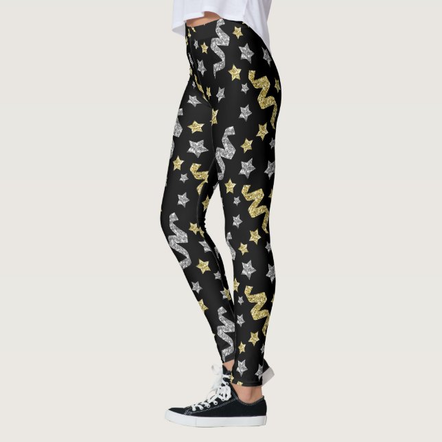 Festive New Years eve party Leggings (Left)