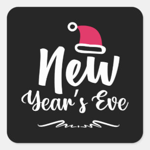 Festive New Years Eve word art Square Sticker
