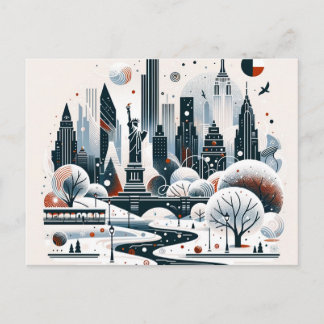 Festive New York City Lights Christmas Card