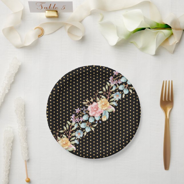 Festive Night Blooms Paper Plates (Wedding)