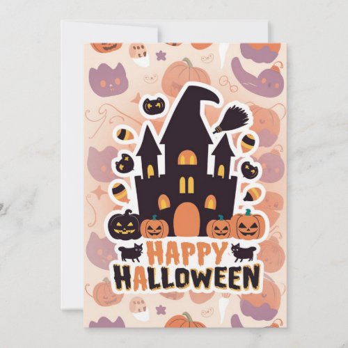 Festive Night Happy Halloween Holiday Card