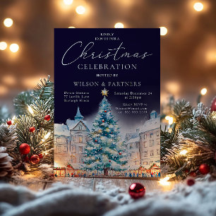 Festive Night Time Corporate Christmas Party Invitation