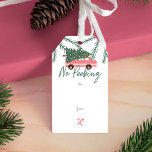 Festive No Peeking Christmas Tree Vintage Van Gift Gift Tags<br><div class="desc">Celebrate the magical and festive holiday season with our custom holiday gift tag. Our vintage holiday design features a cute girly pink retro van carrying a Christmas tree. This fun Christmas pattern also incorporates ribbons, presents, ornaments, and the words fa la la. The reverse side features the to and from...</div>