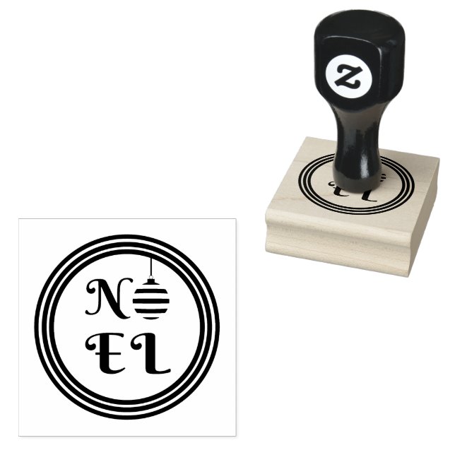 Festive Noel Christmas Rubber Stamp (Stamped)