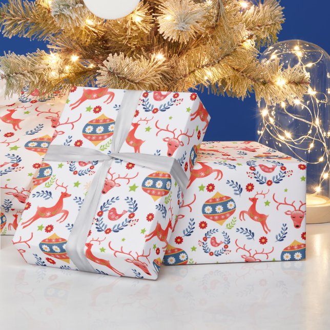 Festive Nordic Christmas pattern Wrapping Paper (Holidays)