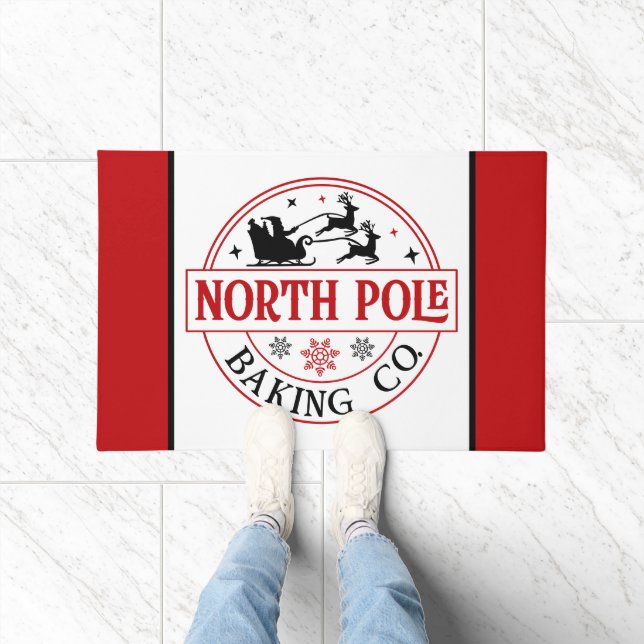 Festive North Pole Baking Company Doormat (Indoor)