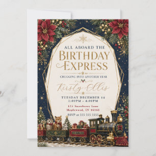 Festive North Pole Birthday Express Invitation
