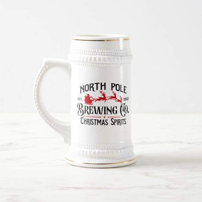 Festive North Pole brewing company Beer Stein (Left)