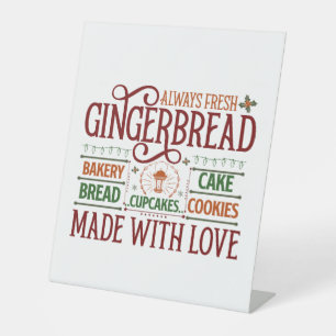 festive North pole gingerbread bakery Pedestal Sign