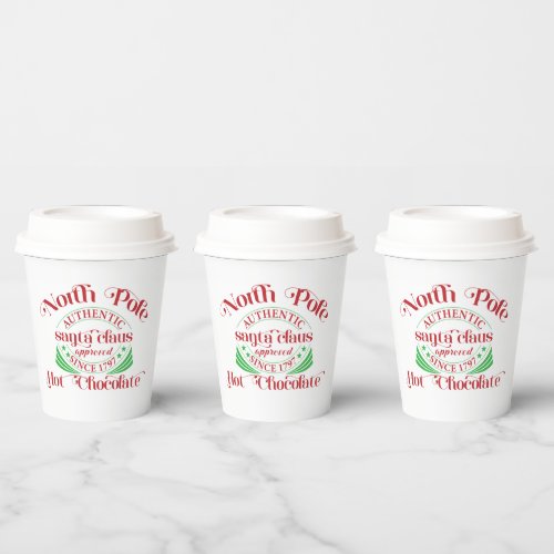 festive North Pole hot chocolate Paper Cups