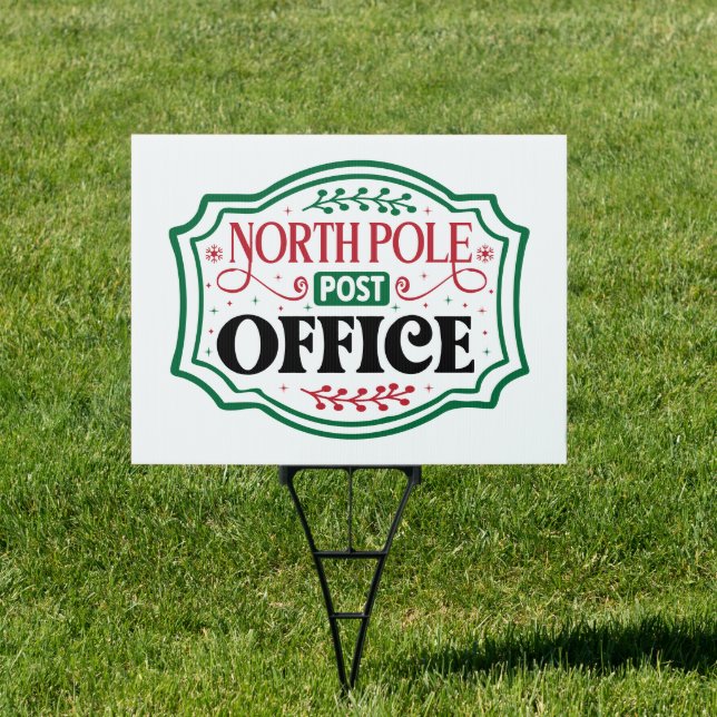 Festive North Pole post office Christmas Sign (Insitu)