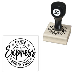 Festive North Pole Santa Express Rubber Stamp