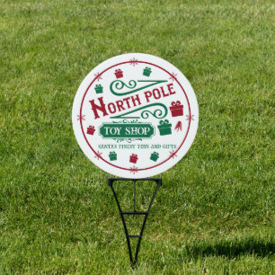 Festive North Pole toy shop  Sign