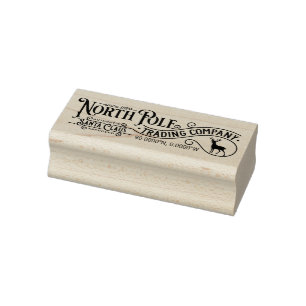 Festive North Pole Trading Company Rubber Stamp