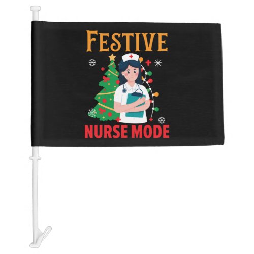 Festive Nurse Mode Nursing Medical Nurse Christmas Car Flag
