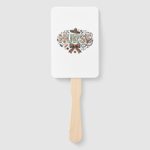 Festive Nurse Vintage Engraving Shirt Design_1 Hand Fan