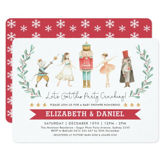 Festive Nutcracker Baby Shower Christmas Holiday Invitation