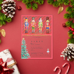 Festive Nutcracker Christmas Holiday Party Acrylic Invitations