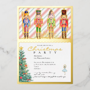 Festive Nutcracker Christmas Holiday Party Foil Invitation