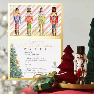 Festive Nutcracker Christmas Holiday Party Foil Invitation