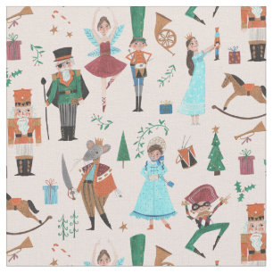 Festive Nutcracker Christmas Holiday Pattern Fabric