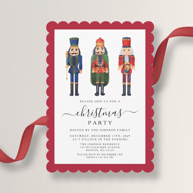 Festive Nutcracker Christmas Party  Invitation (Festive Nutcracker Christmas Party Invitation)