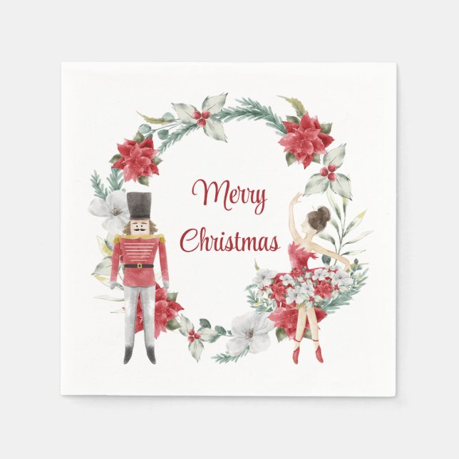 Festive nutcracker elegant christmas  napkins (Front)